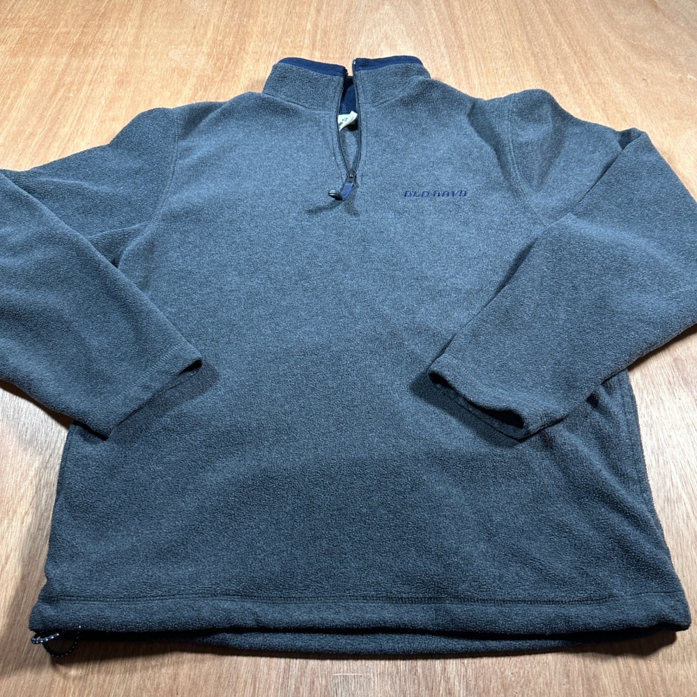 Old Navy Fleece Pullover Mens Medium Gray 1/4 Zip Long Sleeve Gorpcore